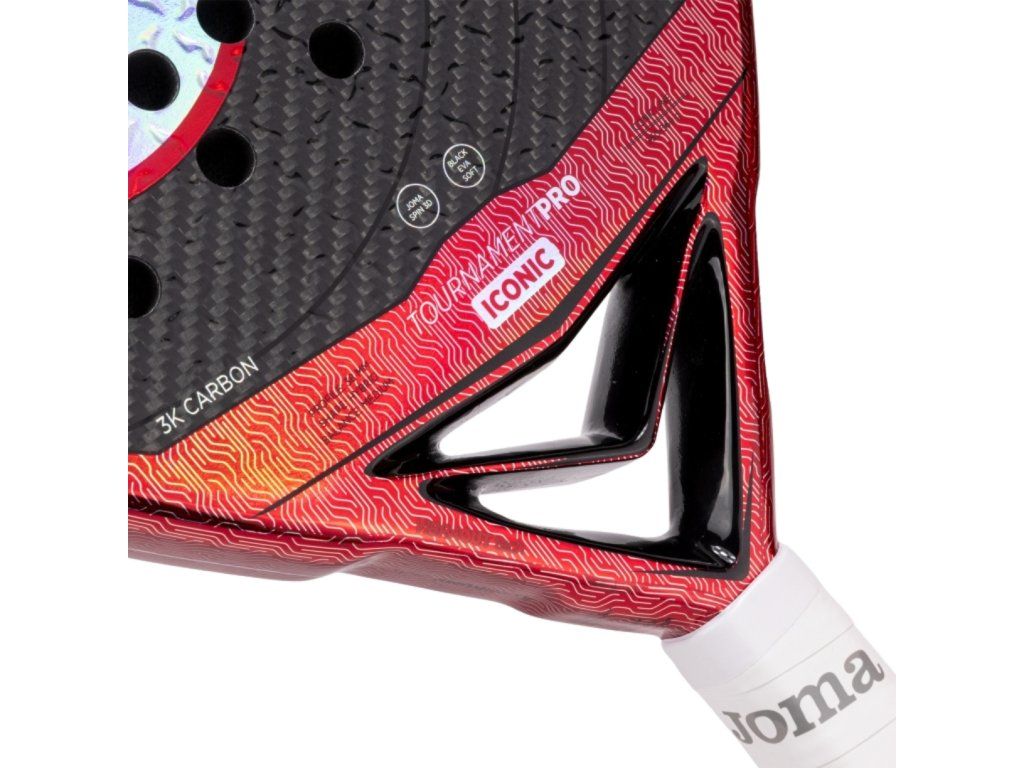 Joma Tournament Pro Iconic Black Red padelová raketa 3K carbon