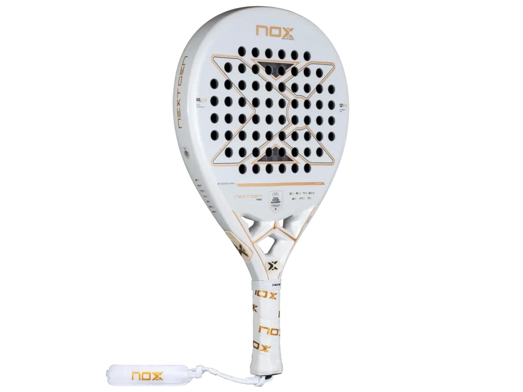 Nox Nextgen Pro Hybrid 12K NFA 2026 padelová raketa bílo-zlatá
